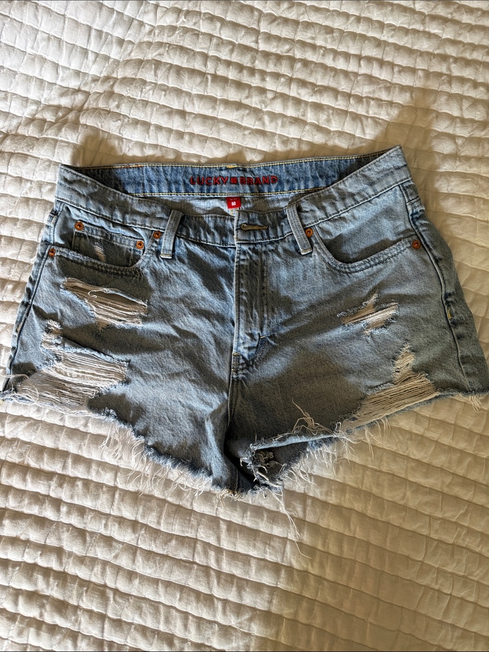 Lucky Brand Light Blue Distressed Denim Cutoff Shorts